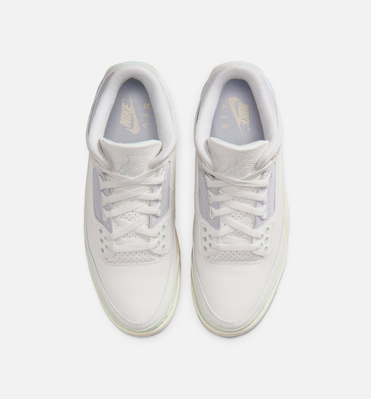 Air Jordan 3 Retro 男士休闲运动鞋 - 帆白/玉光绿/淡雾紫