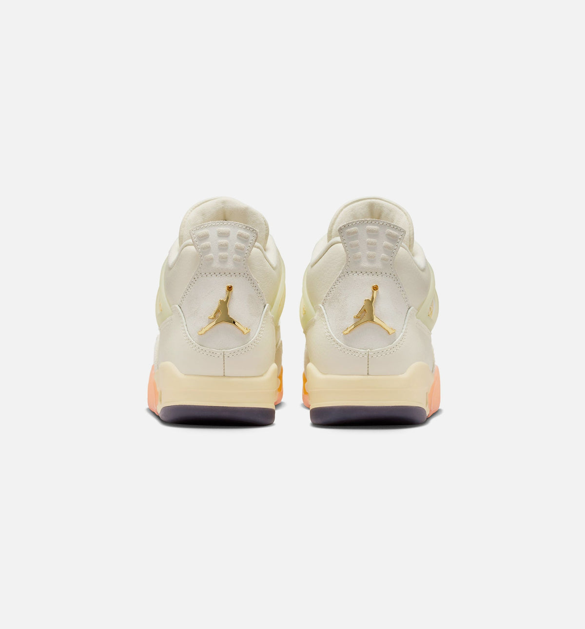 Air Jordan 4 Retro Birds of Paradise 女子休闲运动鞋 - 椰奶白/金属金/亮芒果橙