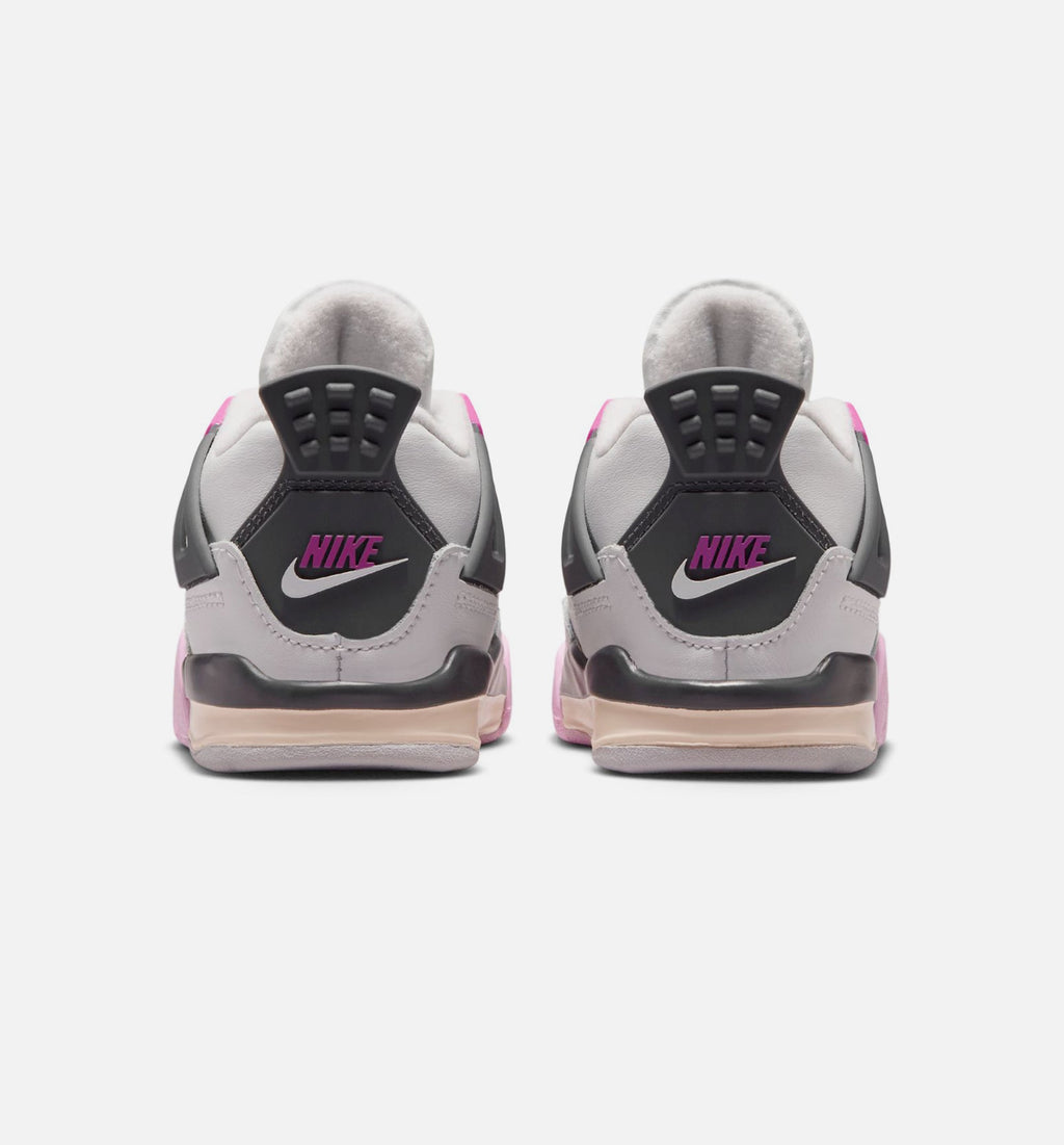 Air Jordan 4 Retro Comic 婴幼童休闲鞋 - 米白/火粉/无烟煤灰