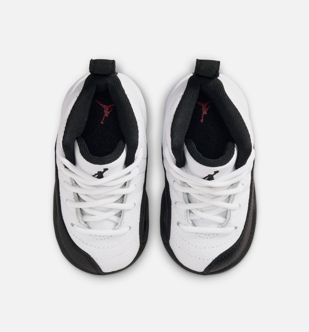 Air Jordan 12 Retro Taxi 婴幼童休闲运动鞋 - 白色/黑色/出租车黄