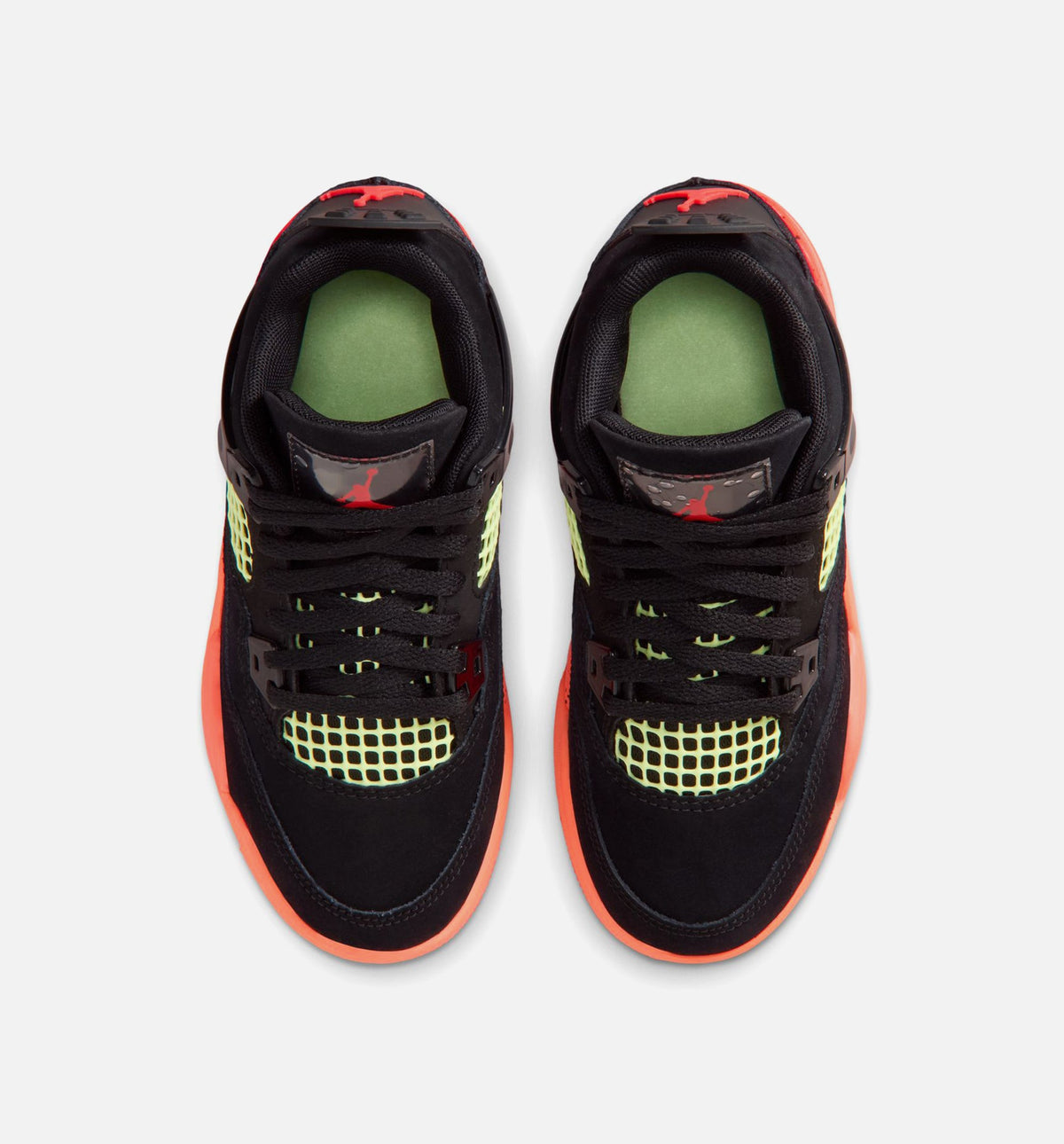 Air Jordan 4 Retro Black Infrared 23 小童休闲鞋 - 黑/红外红/亮芒果橙
