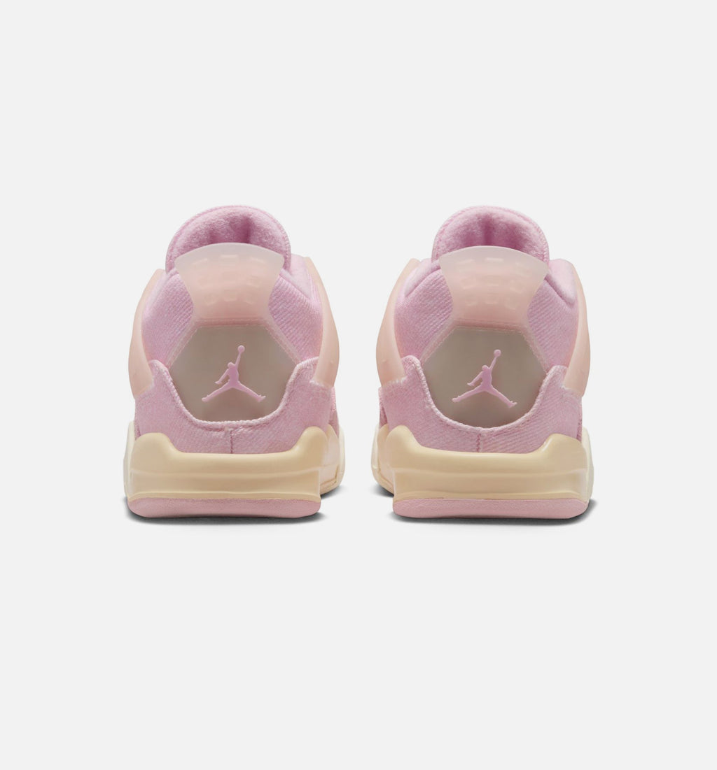 Air Jordan 4 Retro Pink Pearl And Iced Carmine 婴幼童休闲运动鞋 - 冰胭脂红/椰奶白/炭灰