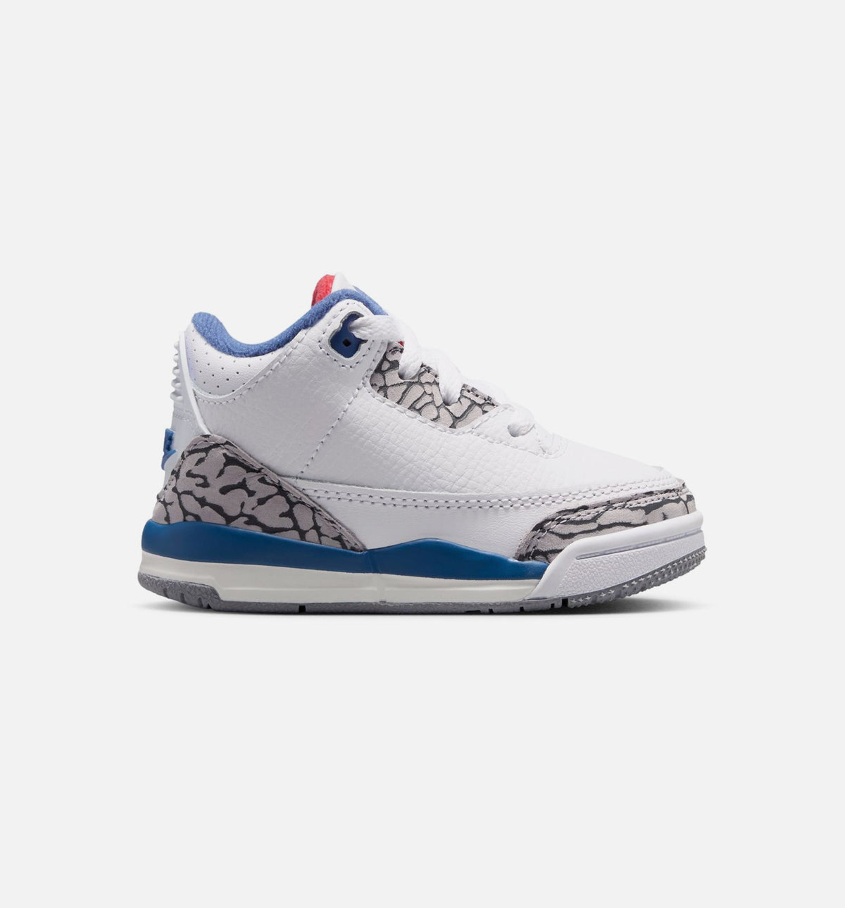 Air Jordan 3 Retro OG True Blue 婴幼童休闲鞋 - 白/火焰红/真蓝