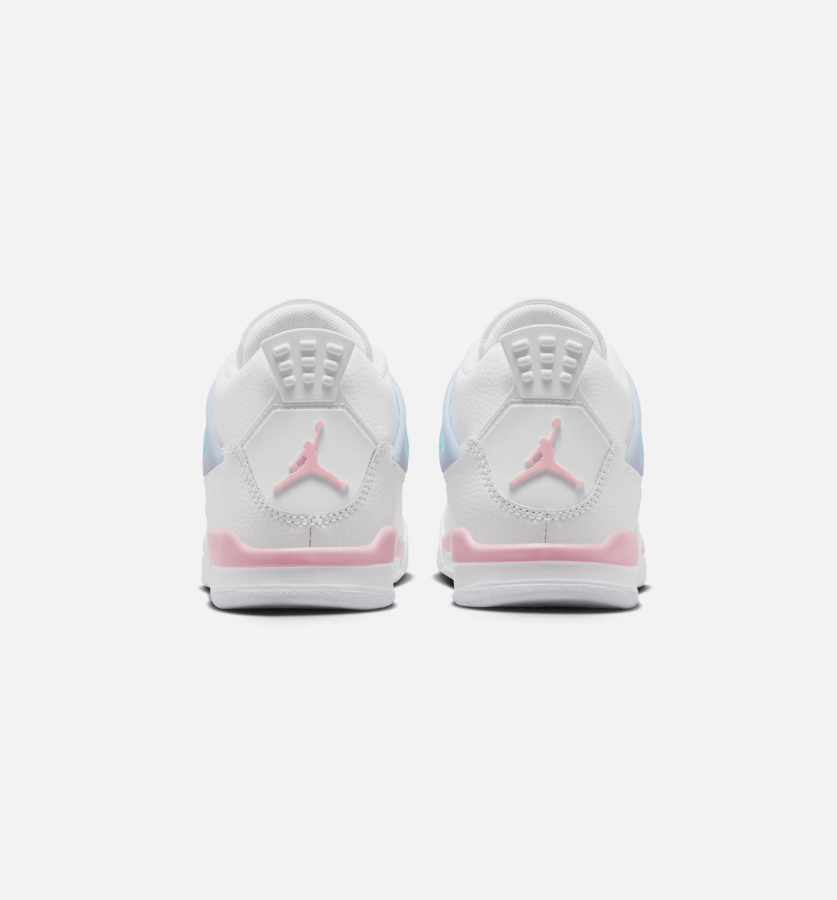 Air Jordan 4 Retro Medium Soft Pink 学龄前儿童休闲运动鞋 - 白色/柔粉/浅蓝