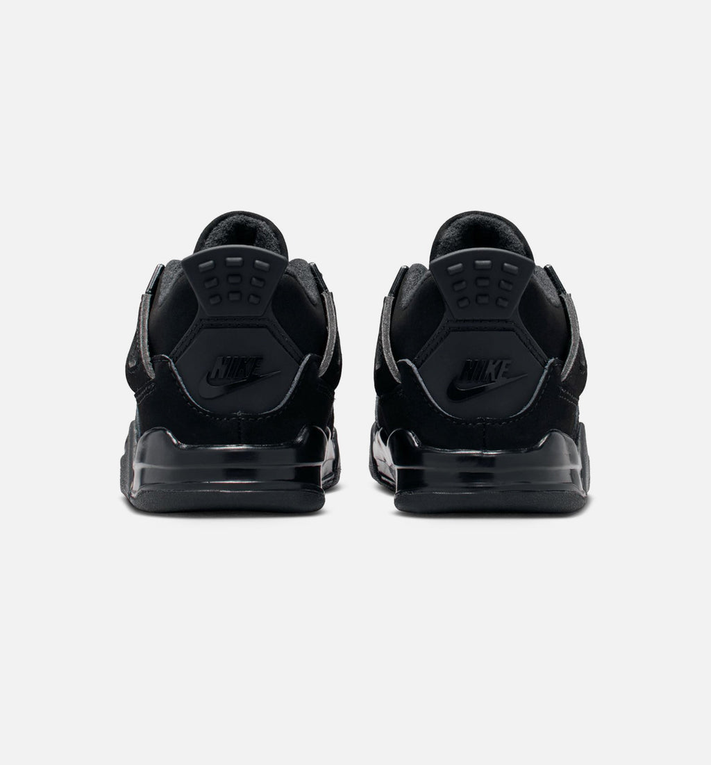 Air Jordan 4 Retro Black Cat 婴幼童休闲鞋 - 黑/淡石墨灰