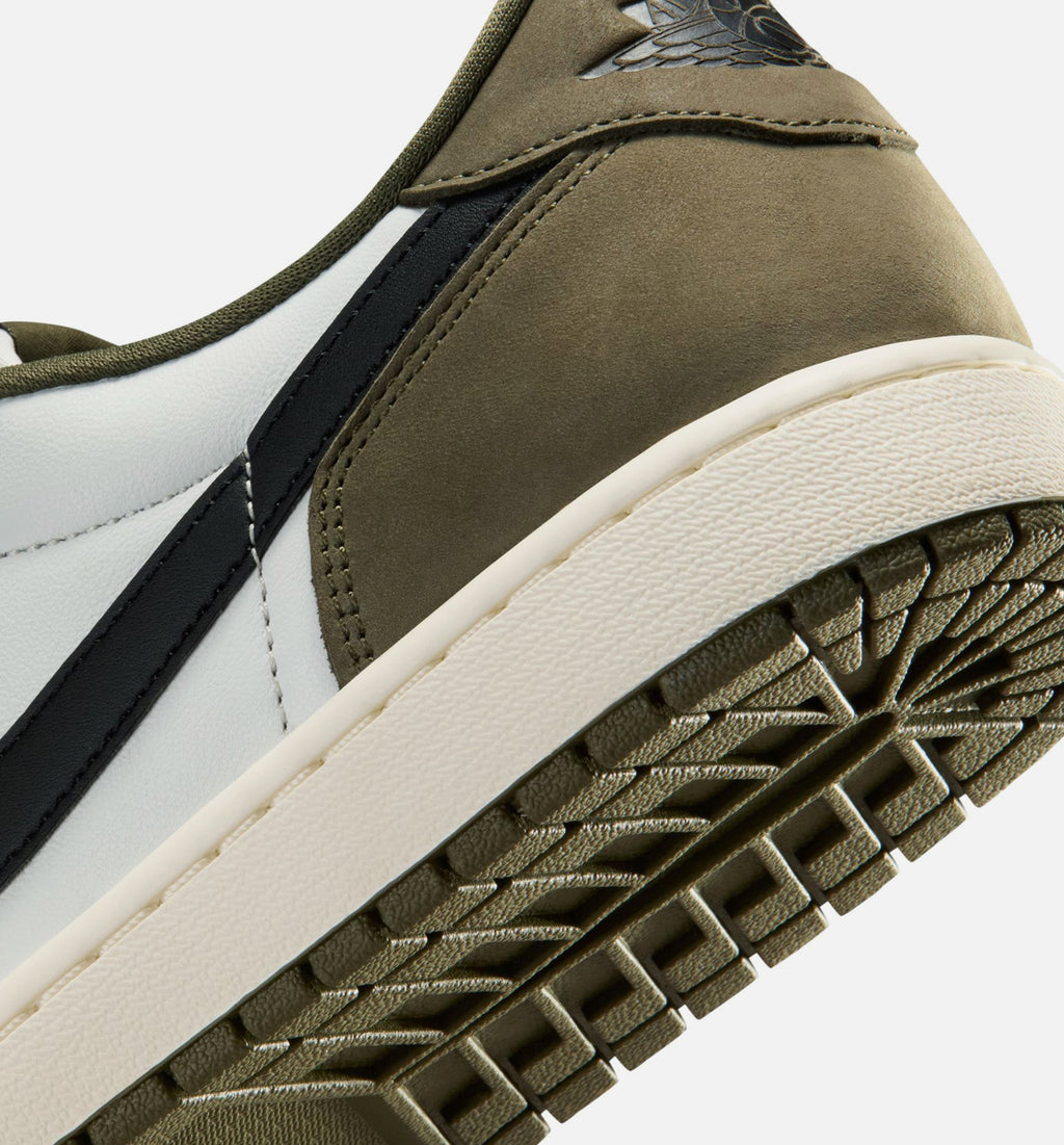 Air Jordan 1 Low OG 男士休闲运动鞋 - 中橄榄绿/黑/峰顶白/帆白