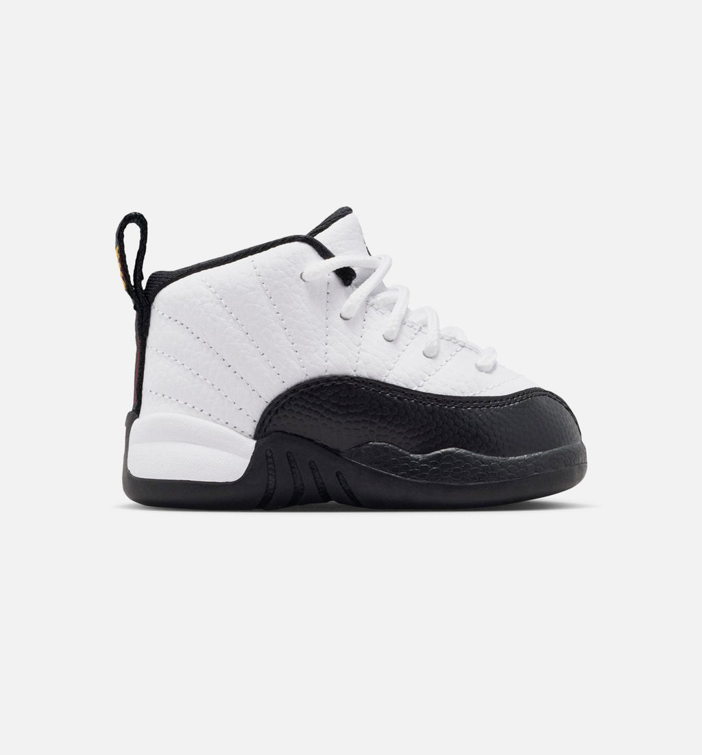 Air Jordan 12 Retro Taxi 婴幼童休闲运动鞋 - 白色/黑色/出租车黄
