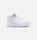 Air Jordan 3 Retro 小童休闲鞋 - 白/金属银