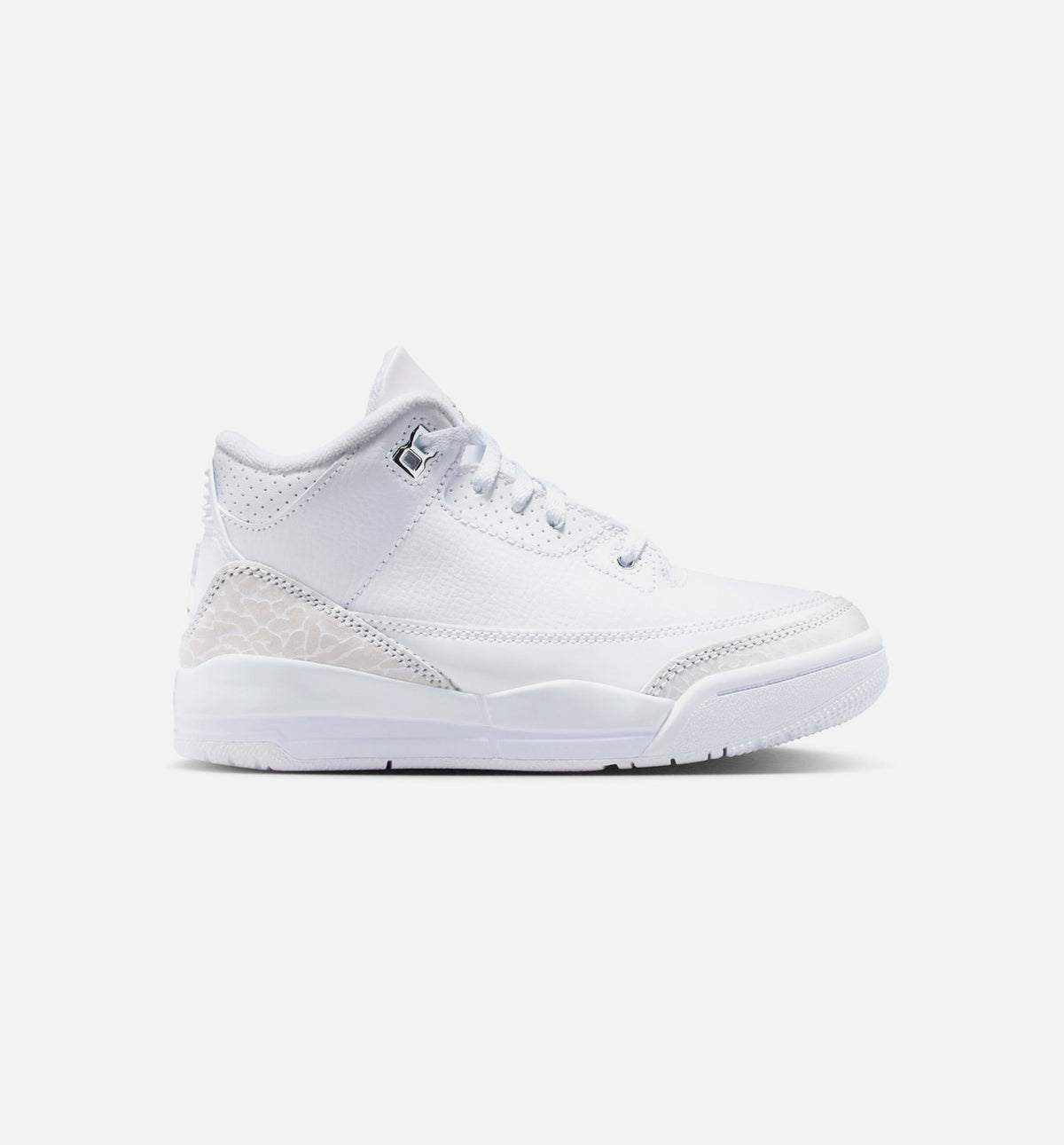 Air Jordan 3 Retro 小童休闲鞋 - 白/金属银