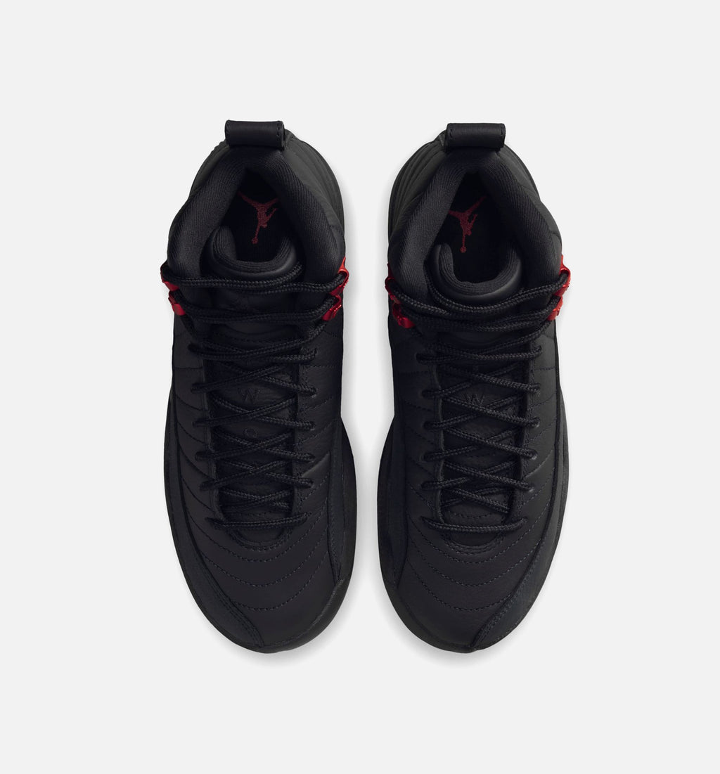 Air Jordan 12 Retro Bloodline 大童休闲运动鞋 - 黑色/校队红