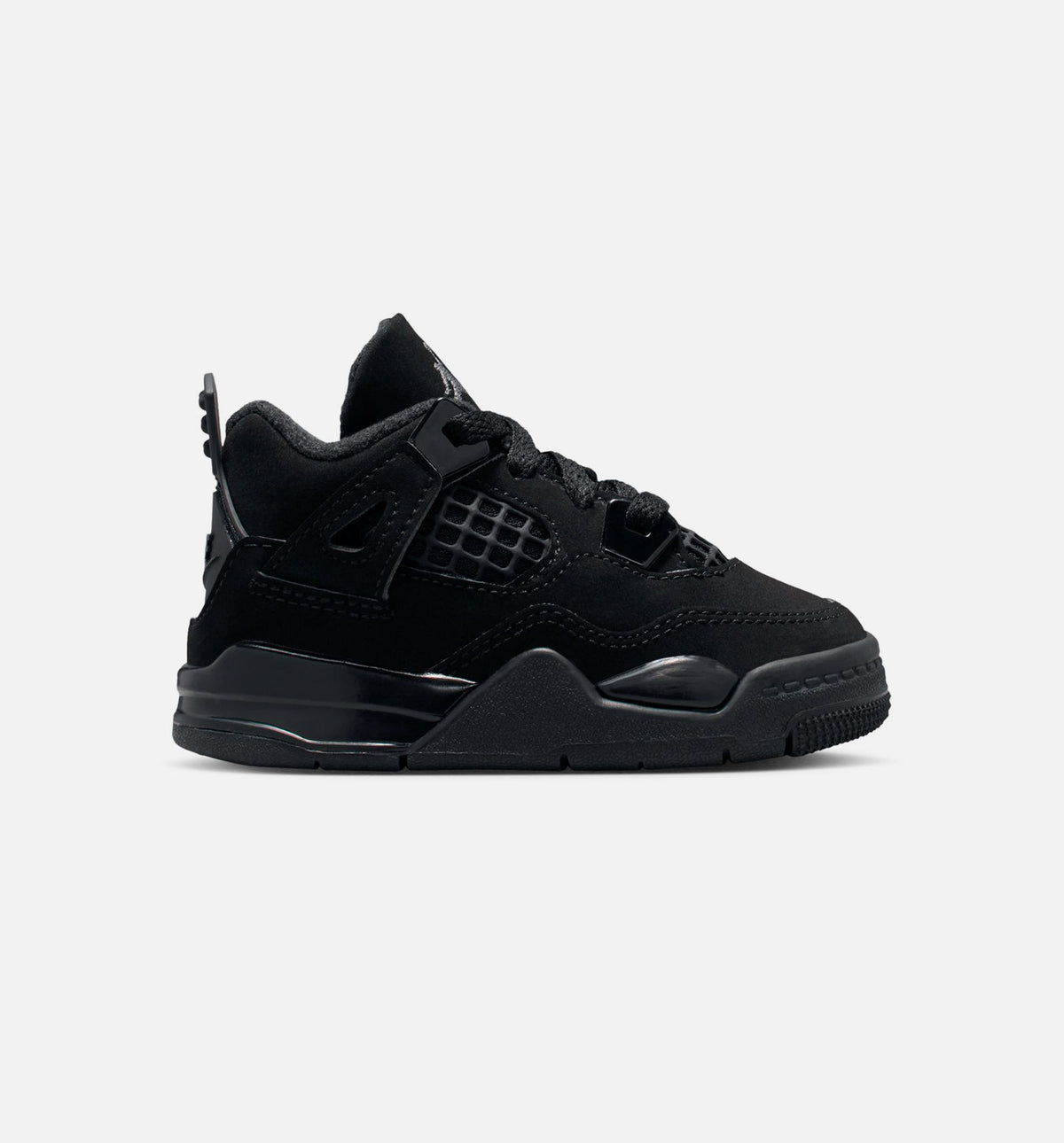 Air Jordan 4 Retro Black Cat 婴幼童休闲鞋 - 黑/淡石墨灰