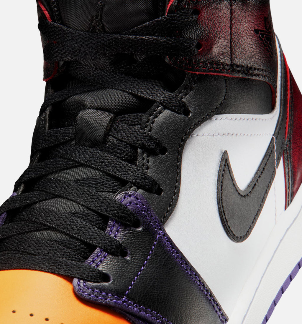 Air Jordan 1 Mid SE 男士休闲运动鞋 - 正红/白/球场紫/黑