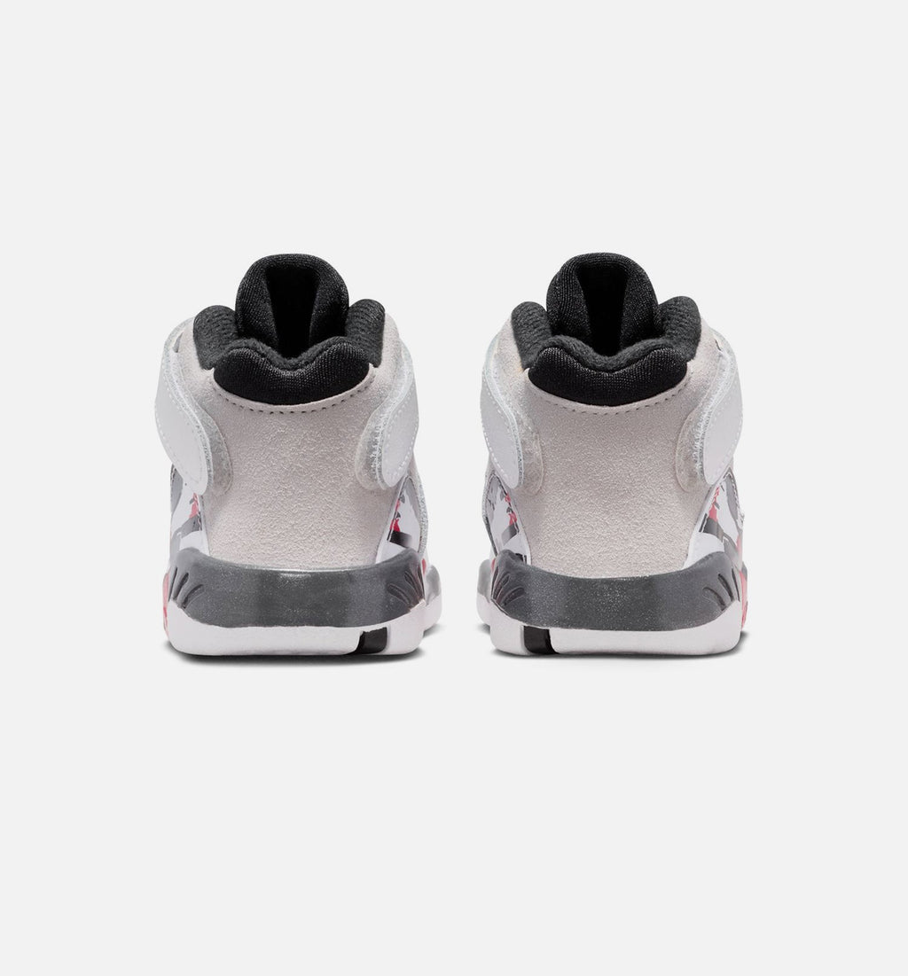 Air Jordan 8 Retro White And True Red 婴幼童休闲运动鞋 - 白色/黑色/正红色