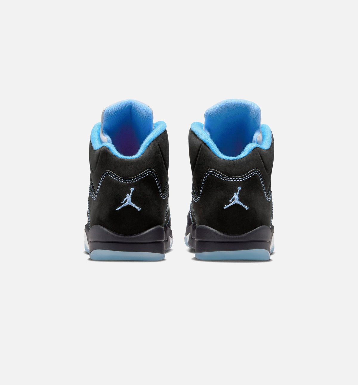 Air Jordan 5 Retro Black Carolina 学龄前儿童休闲运动鞋 - 黑色/大学蓝/白色