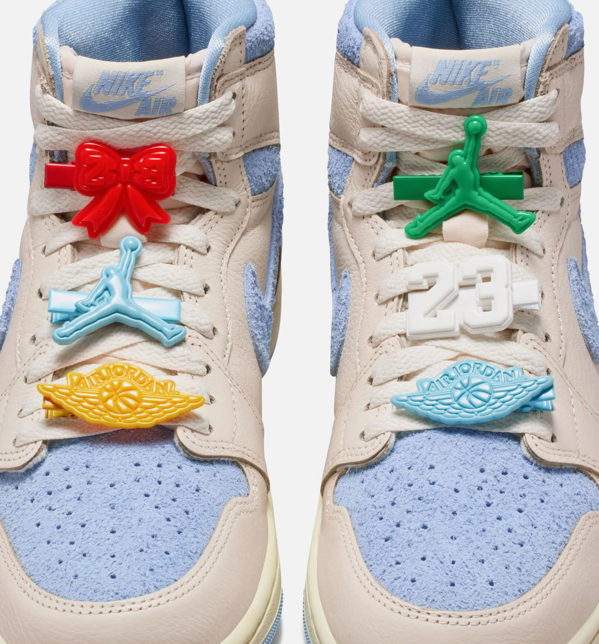 Air Jordan 1 Retro High OG 女子休闲运动鞋 - 淡象牙白/通灵蓝/椰奶白