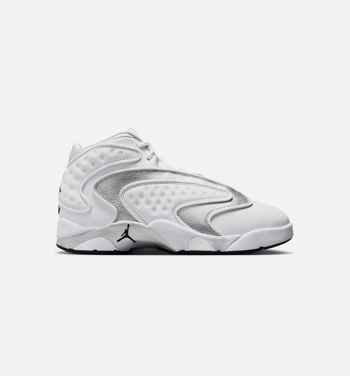 Air Jordan OG 女士休闲运动鞋 - 白色/黑色/金属银
