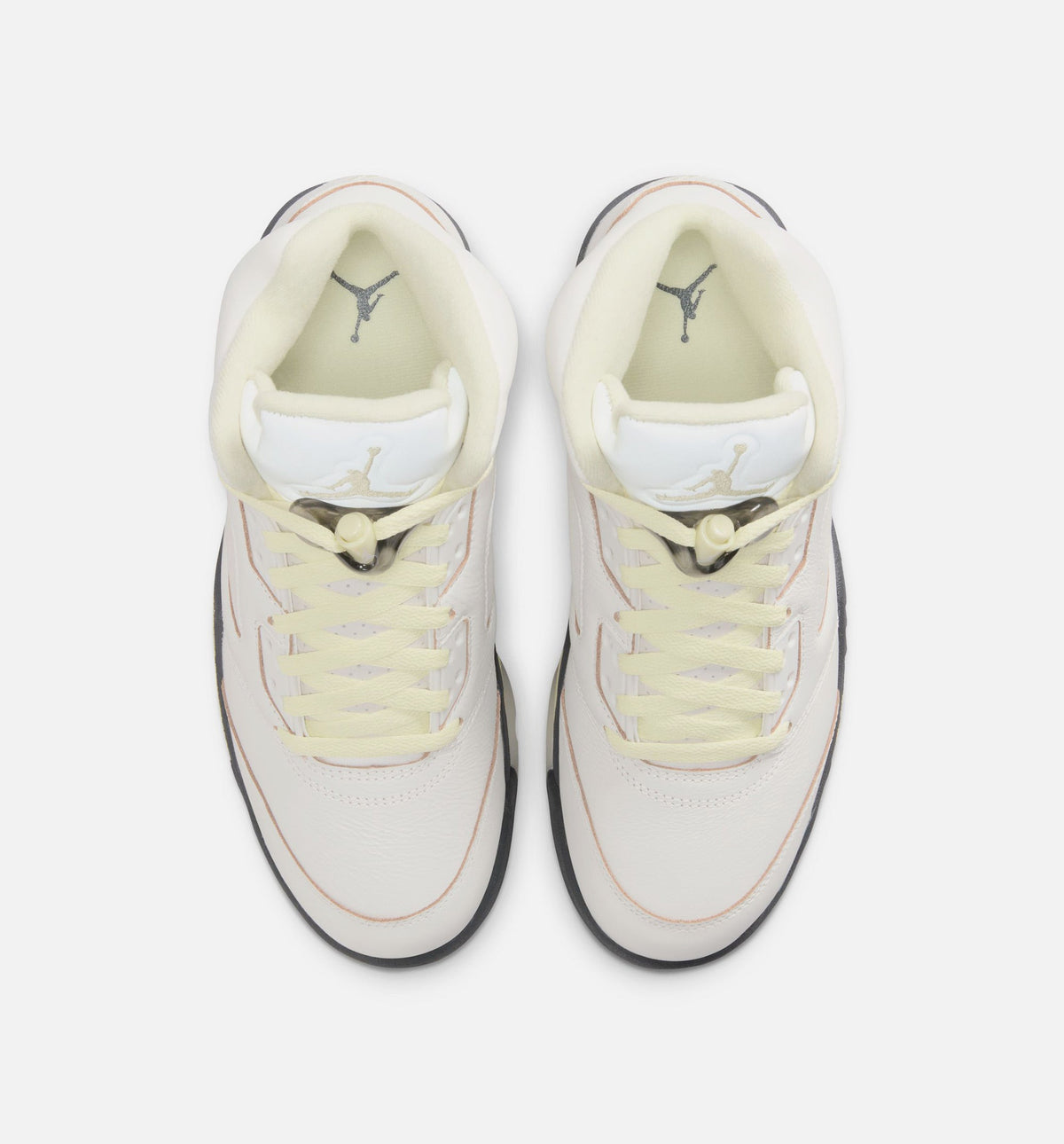 Air Jordan 5 Retro Luminous Green and Sail 女士休闲运动鞋 - 帆白色/荧光绿/炭灰色