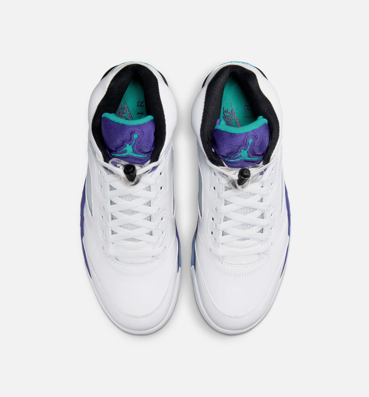 Air Jordan 5 Retro Grape 男士休闲运动鞋 - 白色/新翡翠绿/葡萄冰/黑色