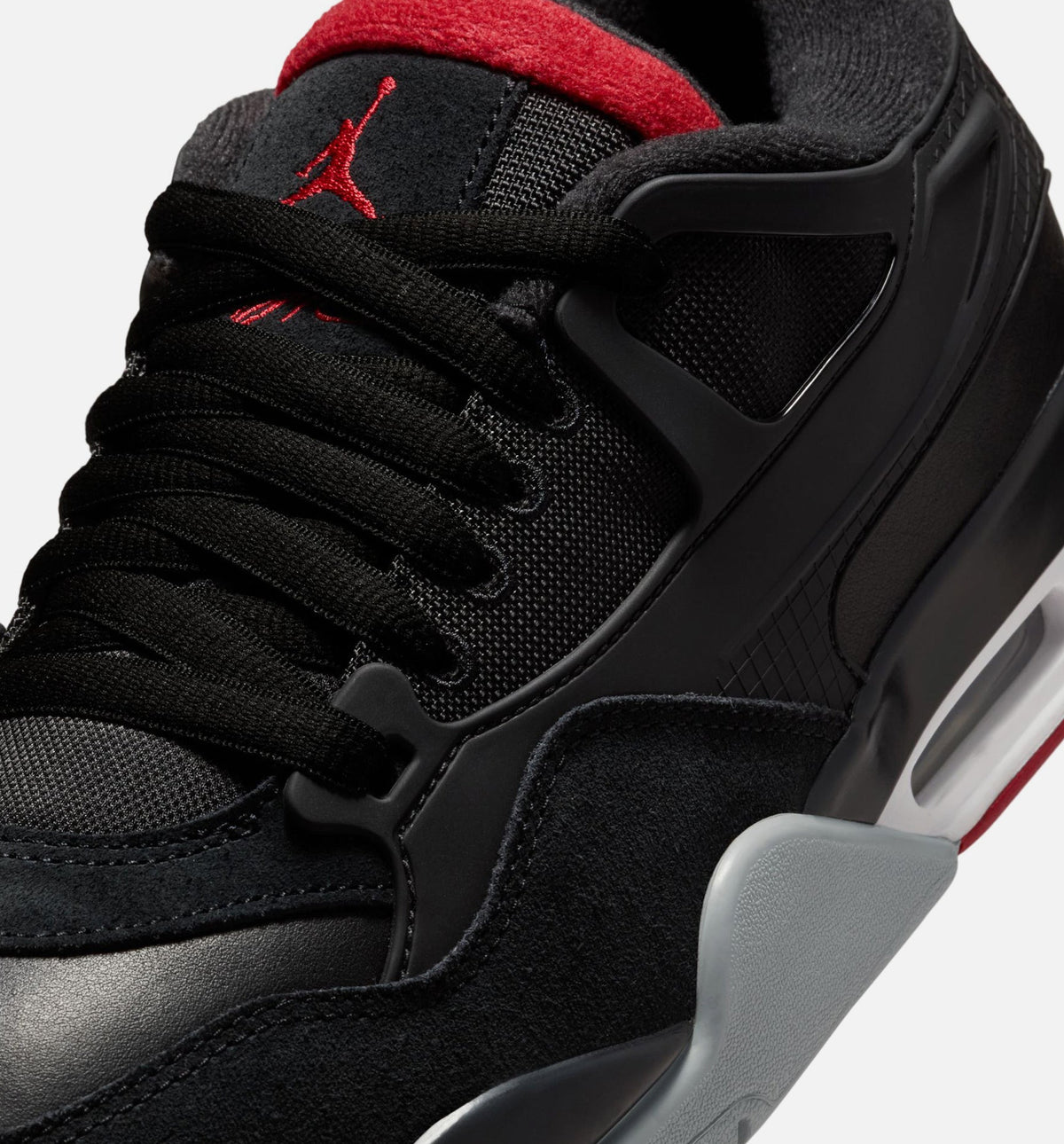 Air Jordan 4 RM 男士休闲运动鞋 - 黑色/狼灰/白色/校队红