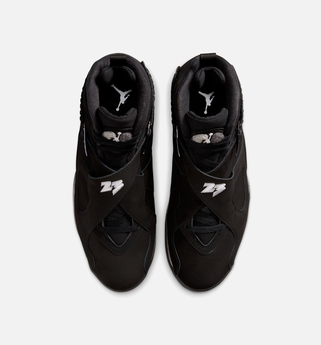 Air Jordan 8 Retro Chrome Black And Light Graphite 男士休闲运动鞋 - 黑色/白色/浅石墨灰