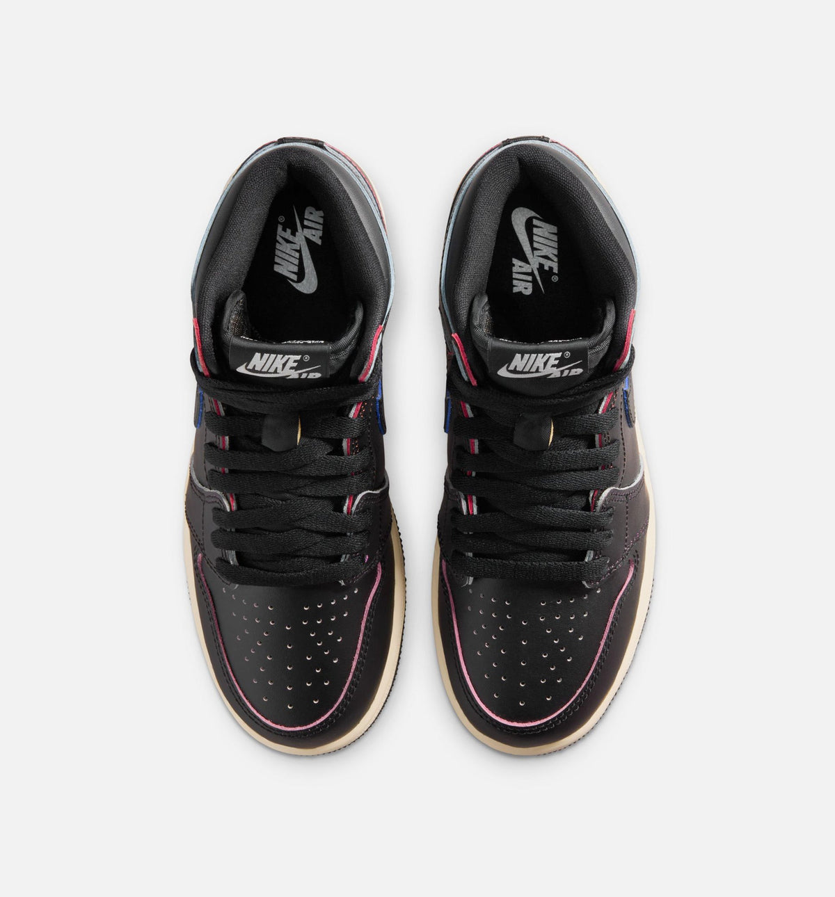 Air Jordan 1 Retro High OG 大童休闲运动鞋 - 黑/亚麻色