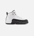 Air Jordan 12 Retro Taxi 学龄前儿童休闲运动鞋 - 白色/黑色/出租车黄