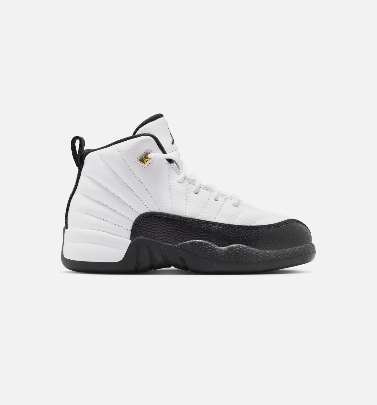 Air Jordan 12 Retro Taxi 学龄前儿童休闲运动鞋 - 白色/黑色/出租车黄
