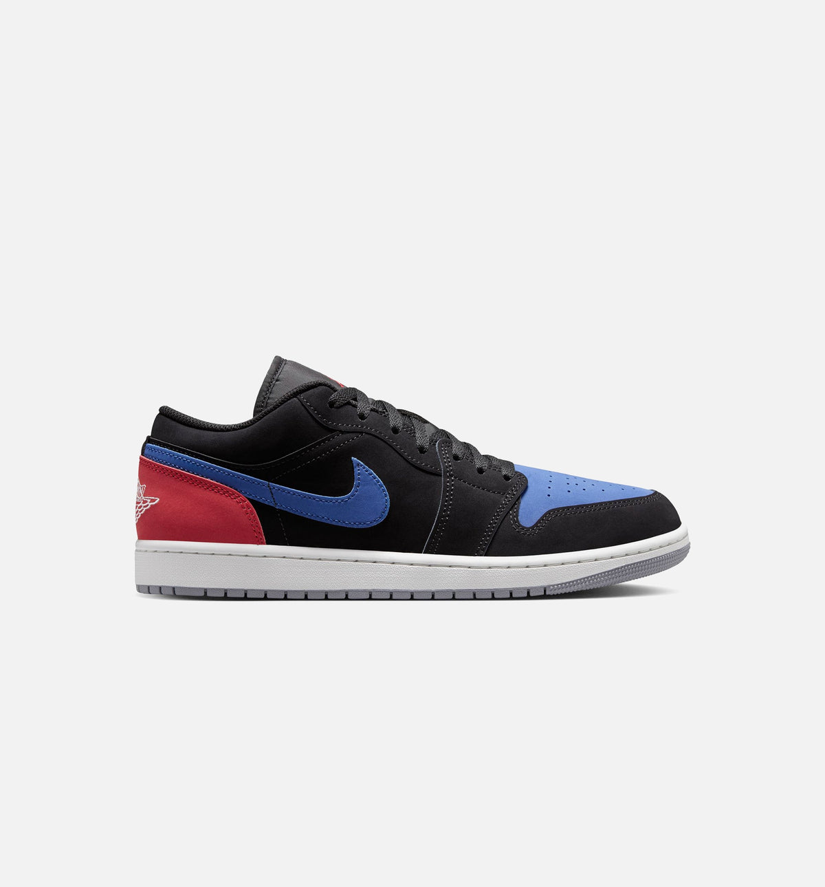 Air Jordan 1 Low 男士休闲运动鞋 - 黑/峰顶白/真蓝/校队红