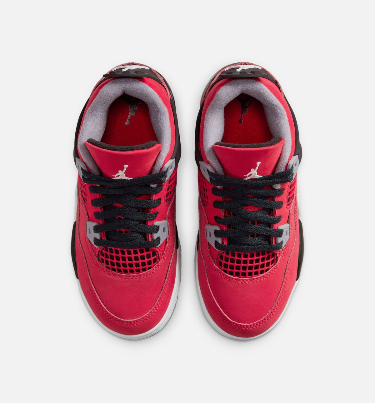 Air Jordan 4 Retro Toro Bravo 学龄前儿童休闲运动鞋 - 火焰红/白色/黑色/水泥灰