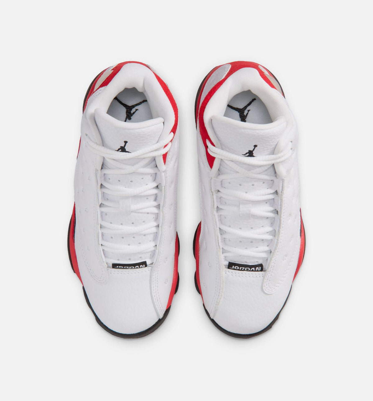 Air Jordan 13 Retro White And University Red 学龄前儿童休闲运动鞋 - 白色/黑色/正红色
