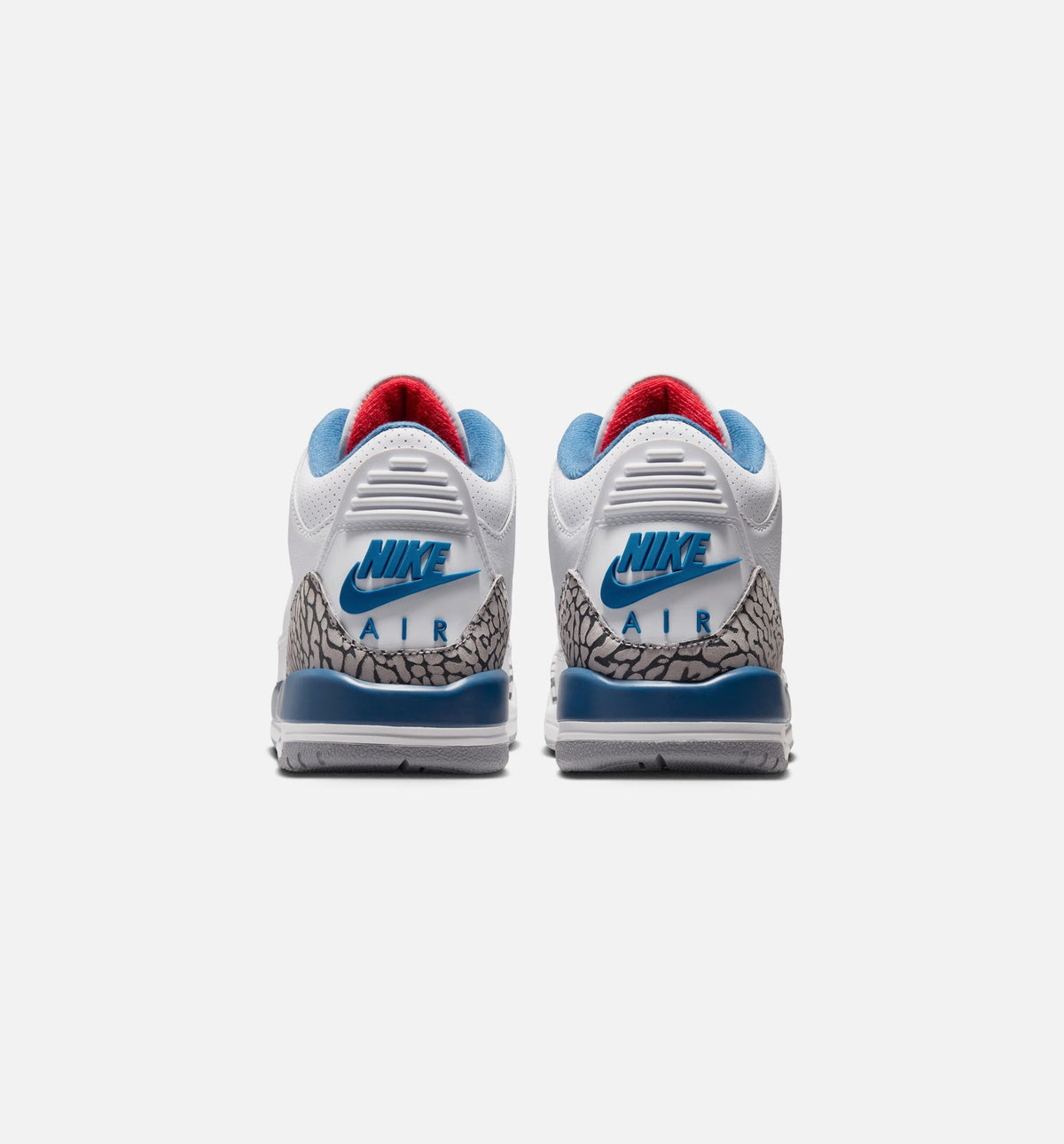 Air Jordan 3 Retro OG True Blue 大童休闲运动鞋 - 白/火焰红/真蓝