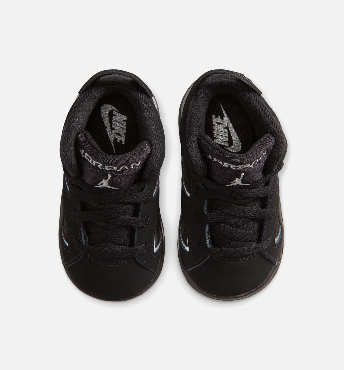 Air Jordan 6 Cap & Gown 婴幼童休闲运动鞋 - 黑色/反光银色