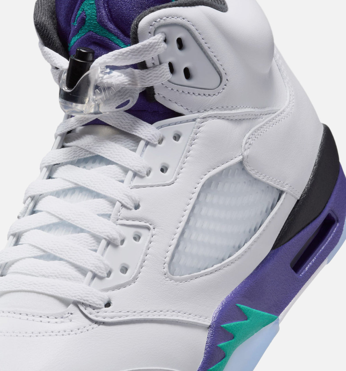 Air Jordan 5 Retro Grape 男士休闲运动鞋 - 白色/新翡翠绿/葡萄冰/黑色