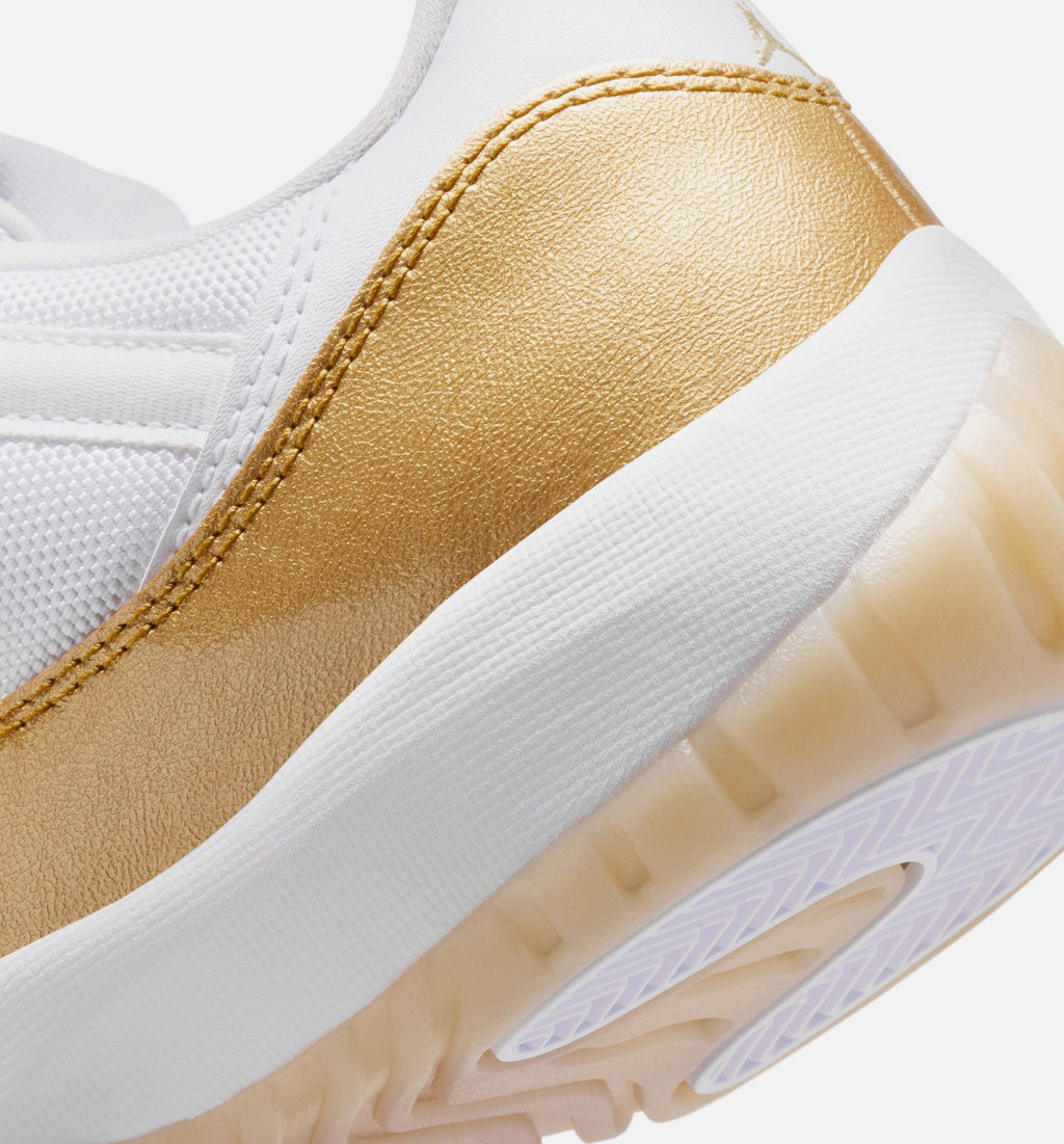Air Jordan 11 Retro Low Mothers Day 女士休闲运动鞋 - 白色/金属金/团队金