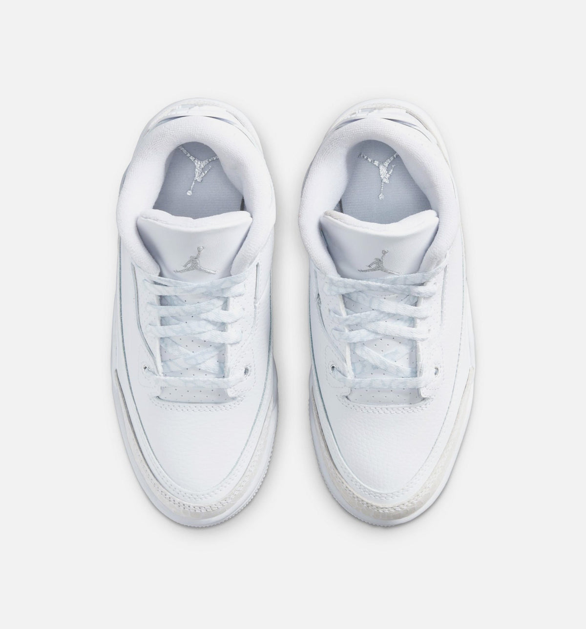 Air Jordan 3 Retro 小童休闲鞋 - 白/金属银