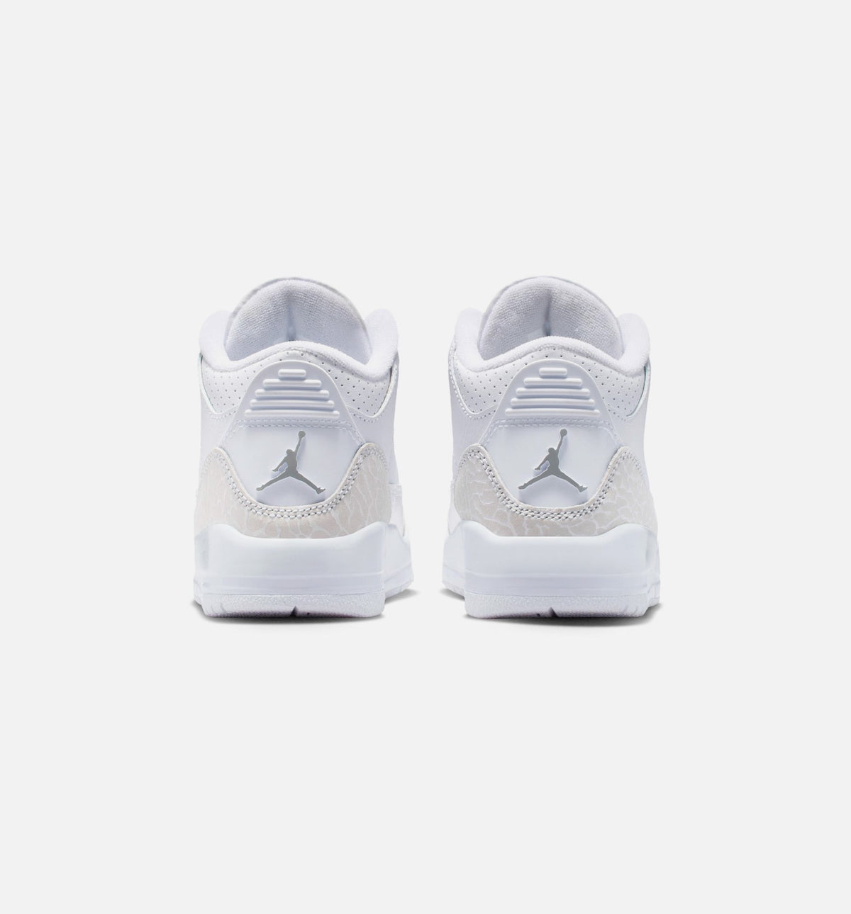 Air Jordan 3 Retro 小童休闲鞋 - 白/金属银