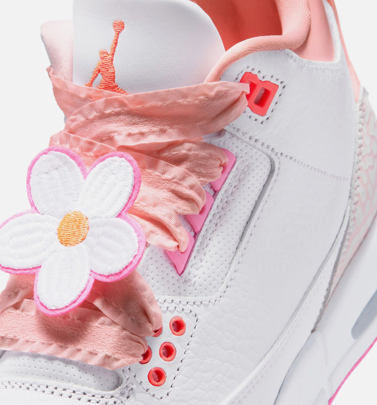 Air Jordan 3 Retro Spring Flowers 大童休闲运动鞋 - 珍珠粉/花粉/粉光/超级橙