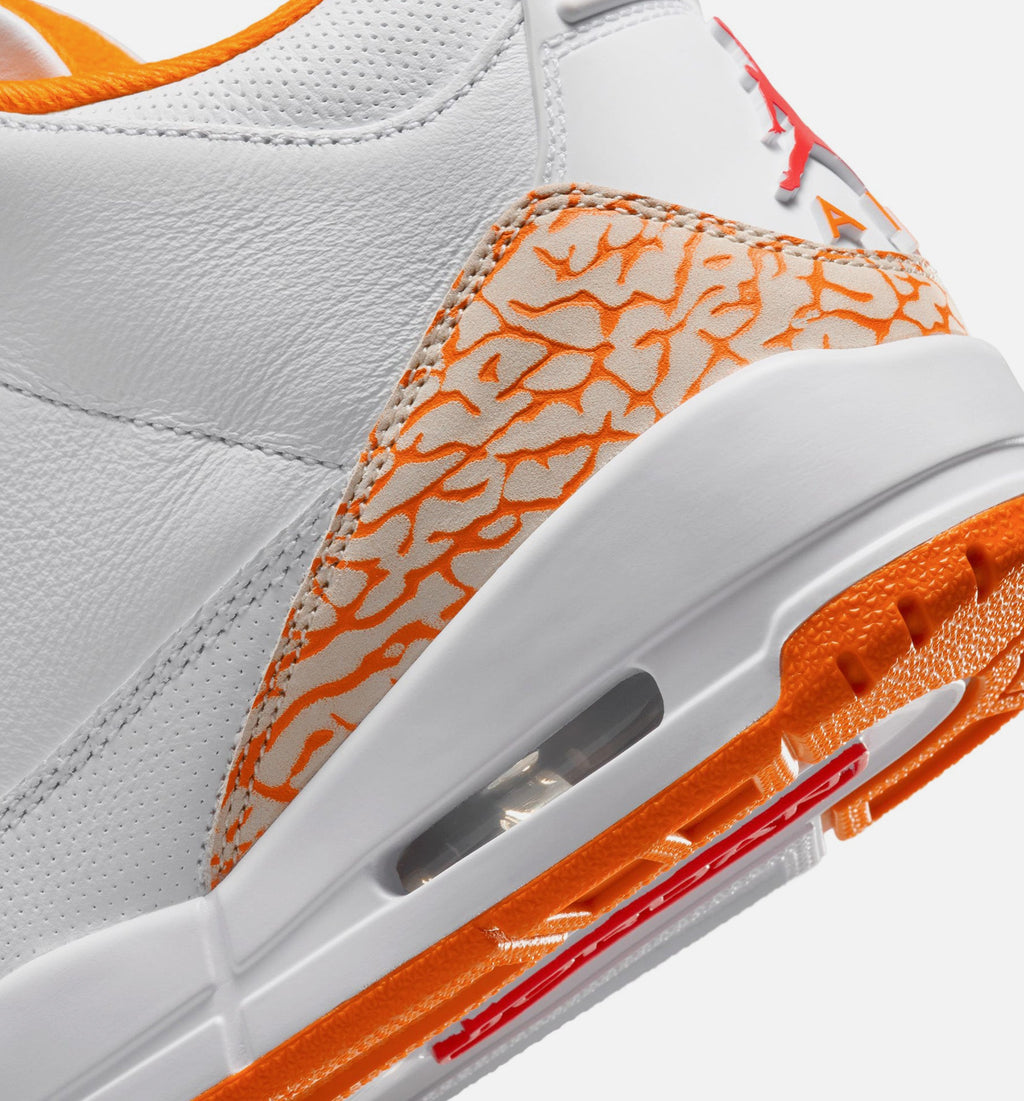 Air Jordan 3 Retro Orange Citrus 女子休闲运动鞋 - 白/橘色