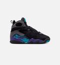 Air Jordan 8 Retro Aqua 大童休闲运动鞋 - 黑色/多色/亮康科德紫