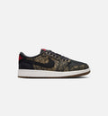 Air Jordan 1 Retro Low OG Laser 大童休闲运动鞋 - 黑/校队红/峰顶白