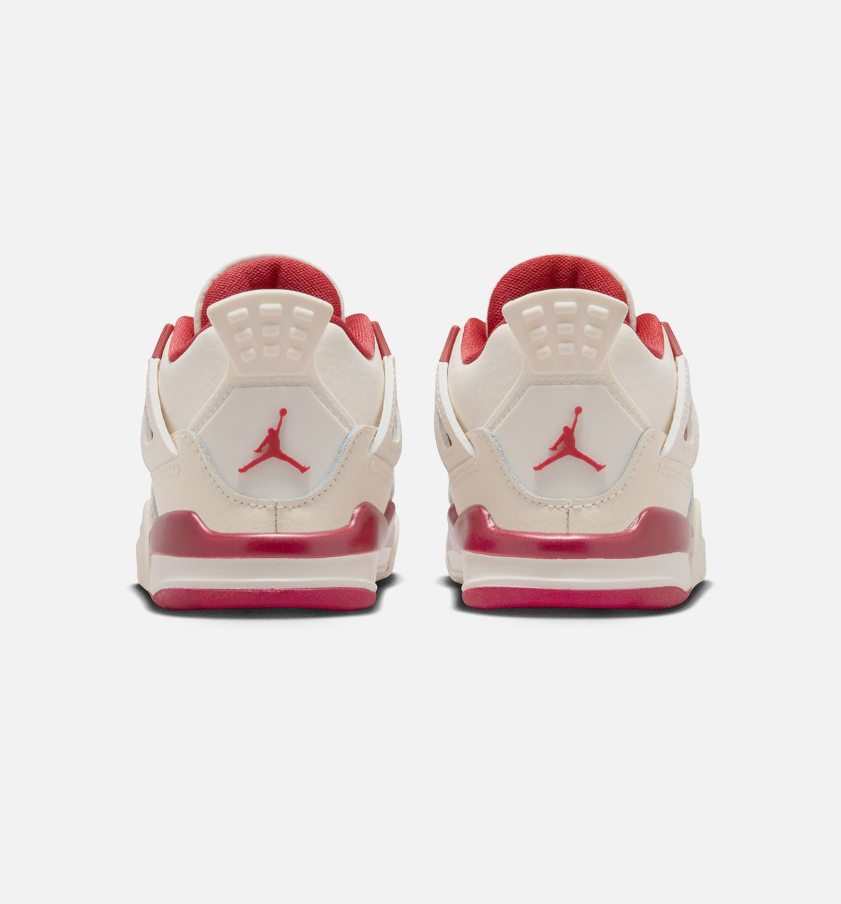 Air Jordan 4 Retro Valentine's Day 婴幼童休闲运动鞋 - 浅象牙白/塞拉红/浓红