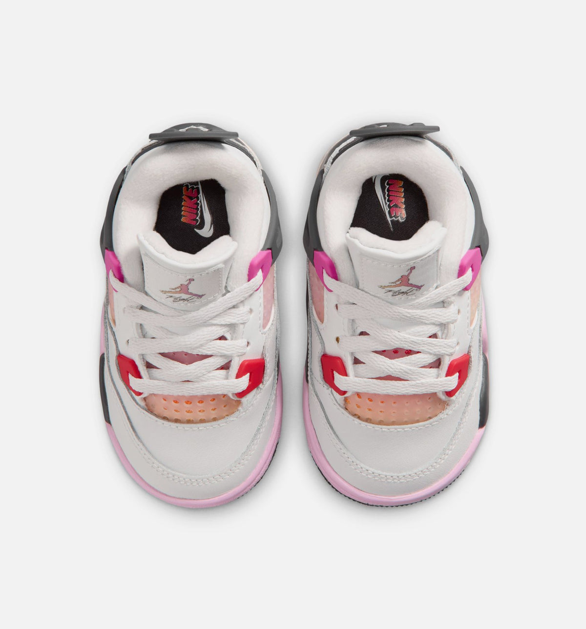 Air Jordan 4 Retro Comic 婴幼童休闲鞋 - 米白/火粉/无烟煤灰