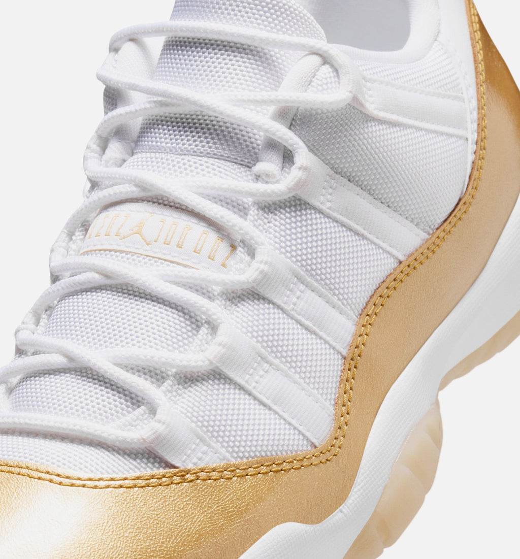 Air Jordan 11 Retro Low Mothers Day 女士休闲运动鞋 - 白色/金属金/团队金