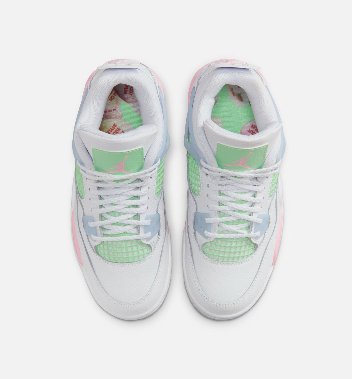 Air Jordan 4 Retro Medium Soft Pink 大童休闲运动鞋 - 白色/柔粉/浅蓝