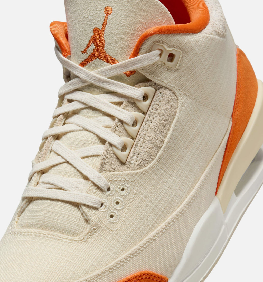 Air Jordan 3 Retro Starfish 女士休闲运动鞋 - 化石灰/海星橙/帆白