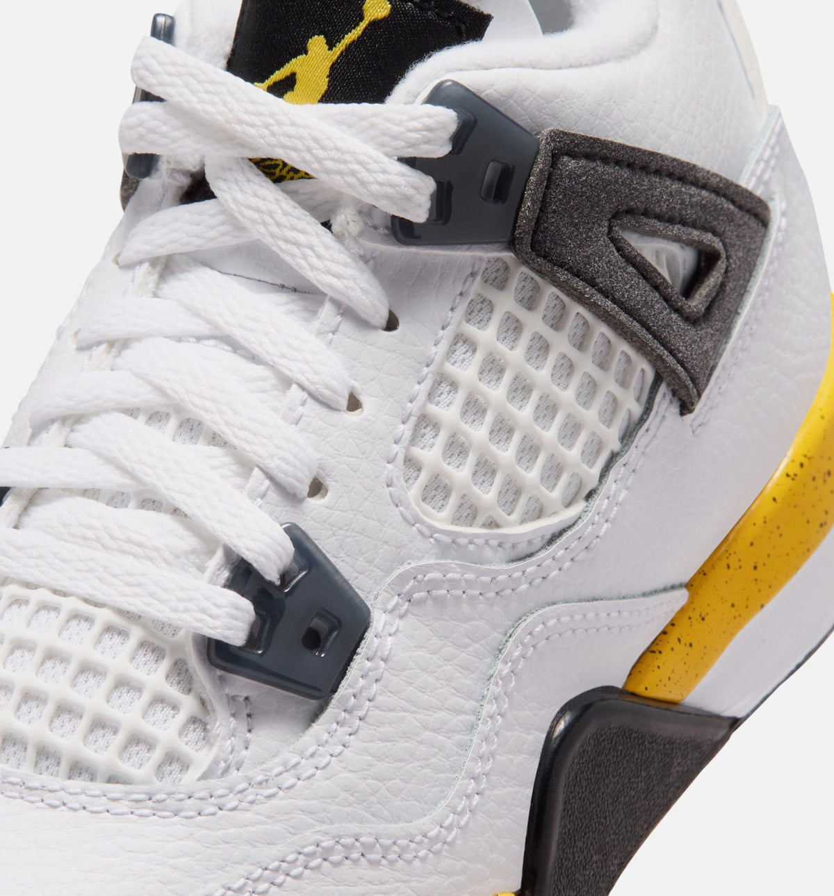 Air Jordan 4 Retro Rare Air Tour Yellow 学龄前儿童休闲运动鞋 - 白色/深蓝灰/黑色/巡游黄