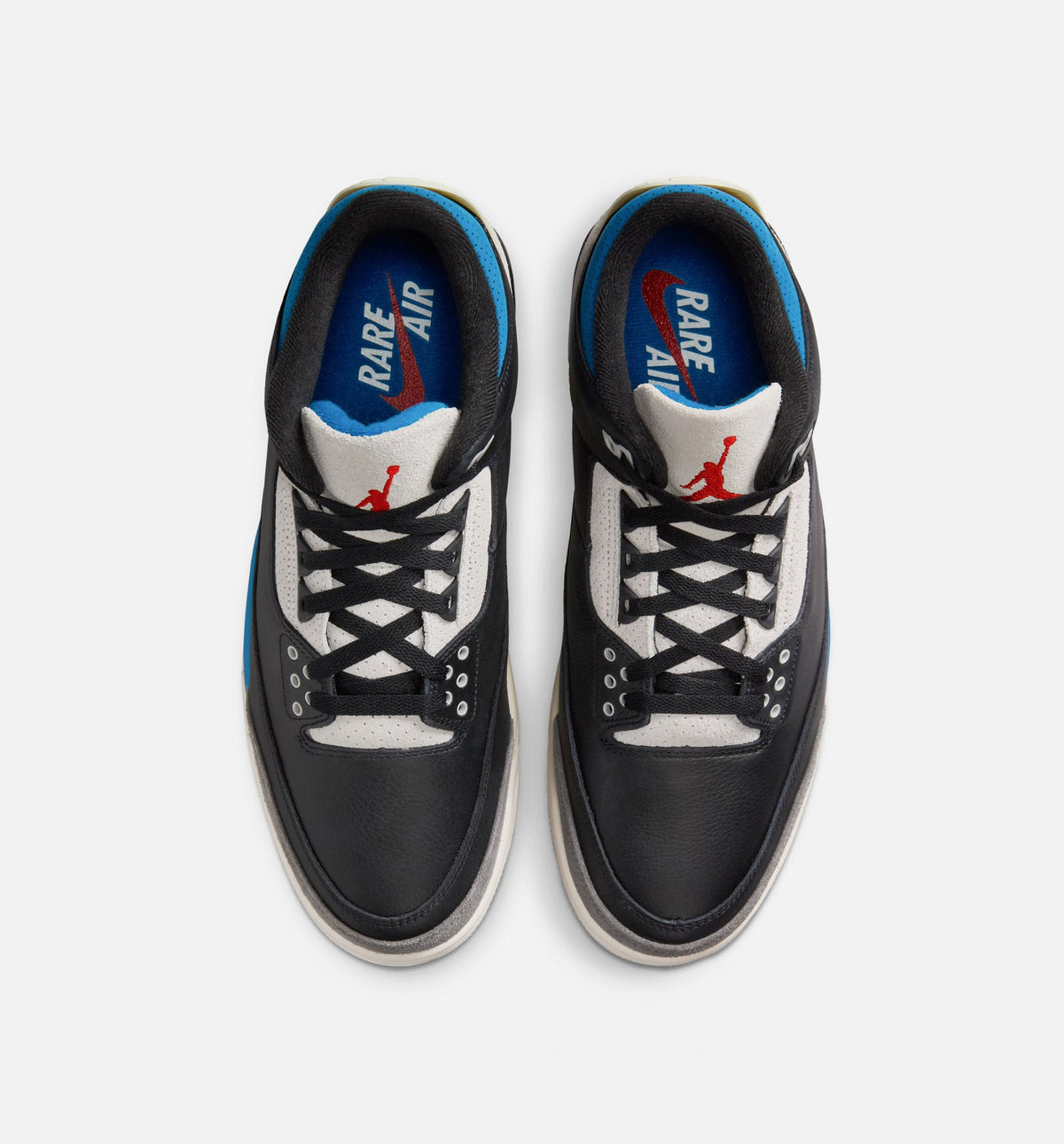 Air Jordan 3 Retro OG Rare Air 男士休闲运动鞋 - 黑/智利红/中性灰