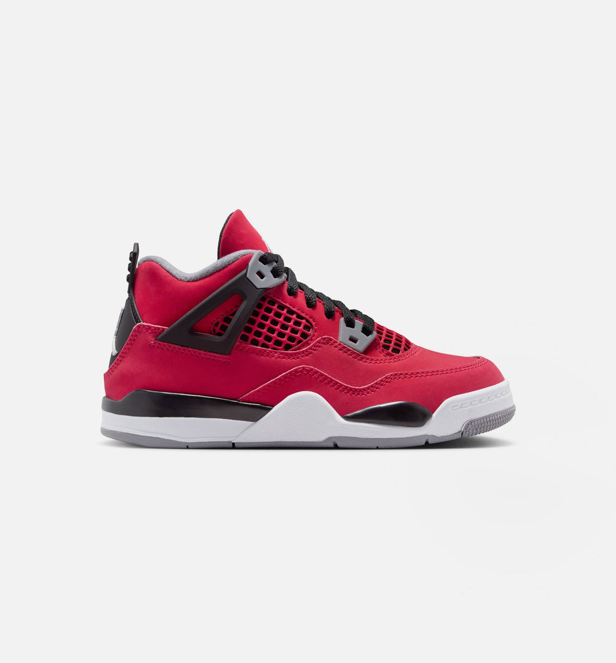 Air Jordan 4 Retro Toro Bravo 学龄前儿童休闲运动鞋 - 火焰红/白色/黑色/水泥灰