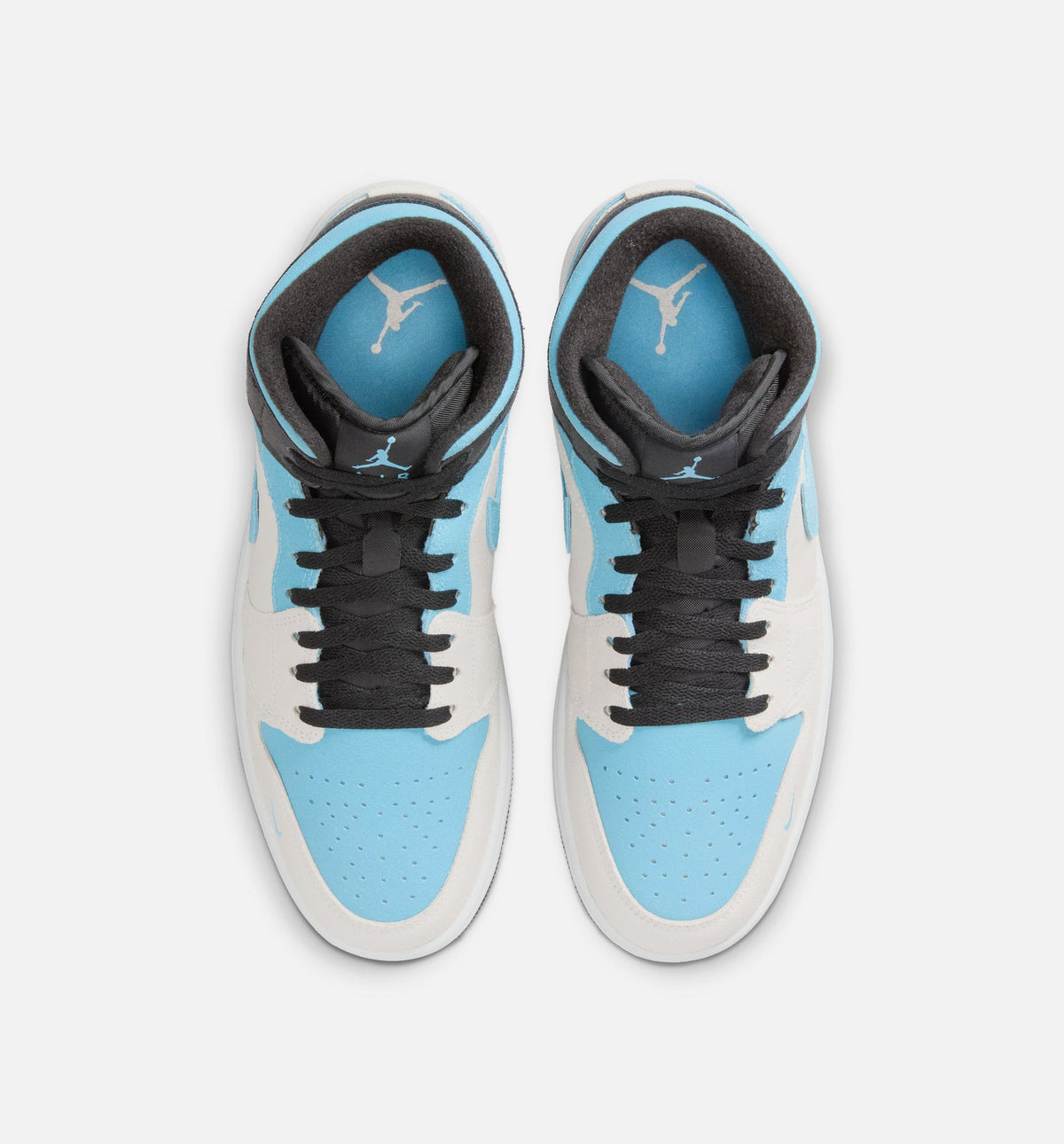 Air Jordan 1 Mid SE 男士休闲运动鞋 - 峰顶白/冰蓝/黑