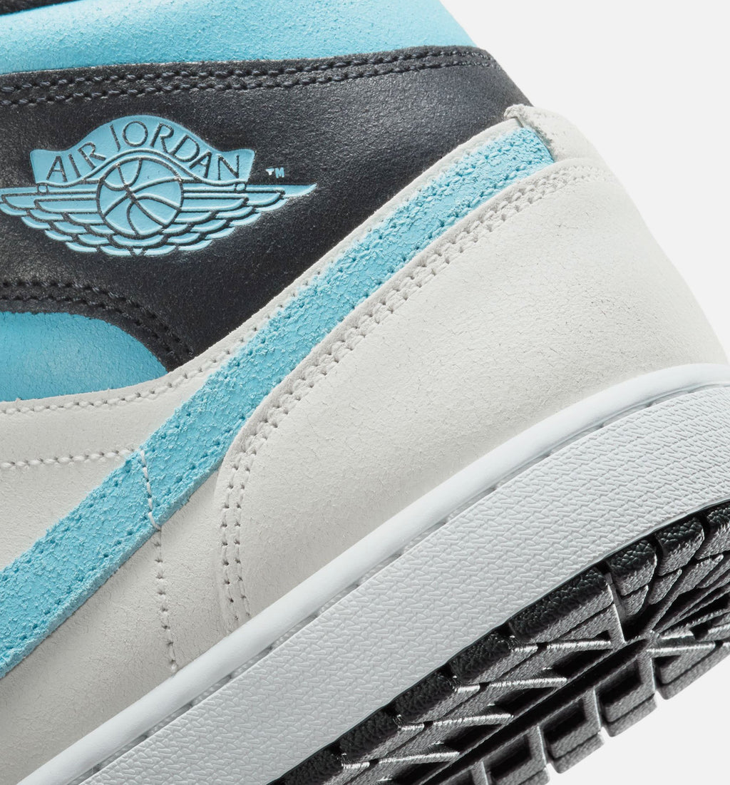 Air Jordan 1 Mid SE 男士休闲运动鞋 - 峰顶白/冰蓝/黑